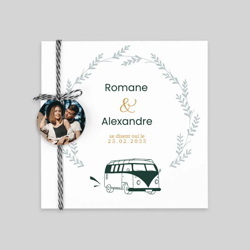 Créations En Collaboration | Faire-part Mariage Original^Planet cards Van Champêtre