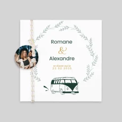 Créations En Collaboration | Faire-part Mariage Original^Planet cards Van Champêtre
