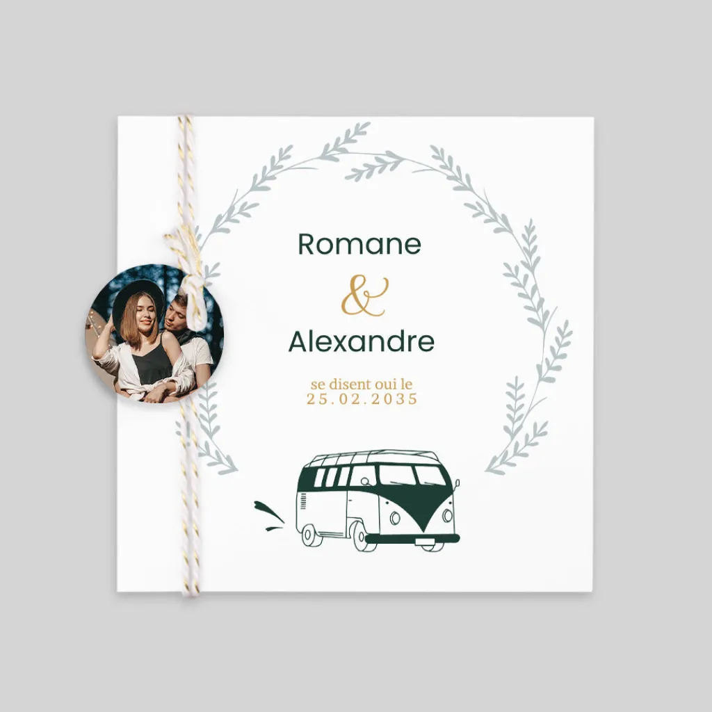 Créations En Collaboration | Faire-part Mariage Original^Planet cards Van Champêtre