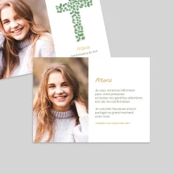 Carte Remerciement Confirmation^Planet cards Végétal et Jolie Croix