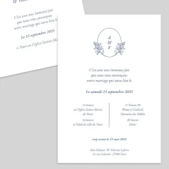 Faire-part Mariage Chic^Planet cards Végétal et Monogramme