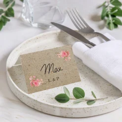 Marque-place Mariage^Planet cards Vintage champêtre