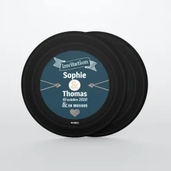 Carte D'invitation Mariage^Planet cards Vinyle rétro