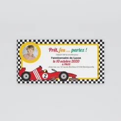 Carte Invitation Anniversaire Enfant Garçon^Planet cards Voiture de course